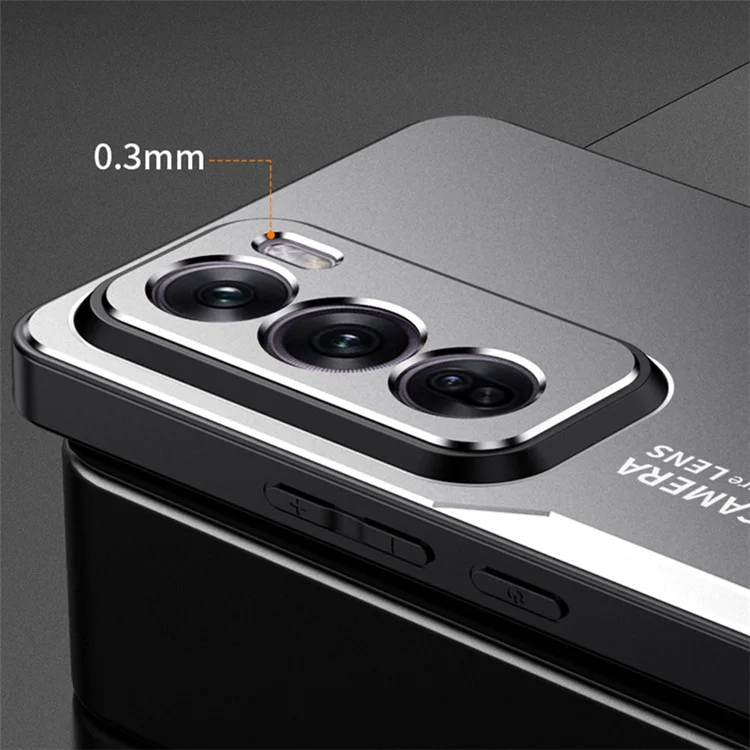 Para o Oppo Reno12 Pro 5G (Global) Caso Alumínio Ligas Traseira Protetora Capa de Telefone - Ouro