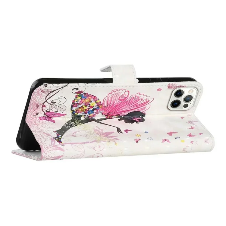 Étui à rabat portefeuille pour iPhone 16 Pro Max avec motif 3D en cuir - Fille