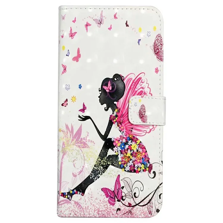 Étui à rabat portefeuille pour iPhone 16 Pro Max avec motif 3D en cuir - Fille