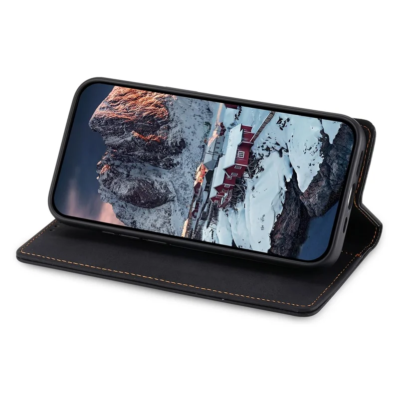 DF-05 För iPhone 16 HöLse I PU-läDer Med RFID-skydd - Svart