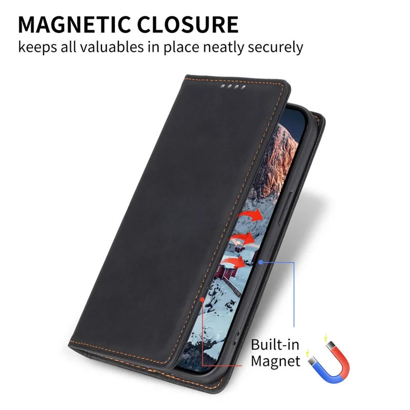 DF-05 För iPhone 16 HöLse I PU-läDer Med RFID-skydd - Svart