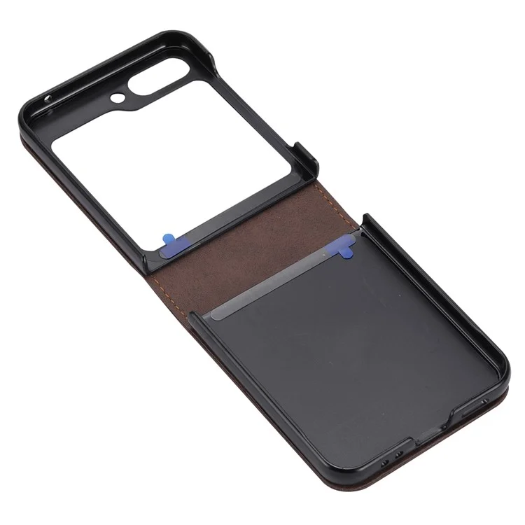 DF-05 Чехол для Samsung Galaxy Z Flip6 5G, кожаный, с магнитным закрытием - Коричневый