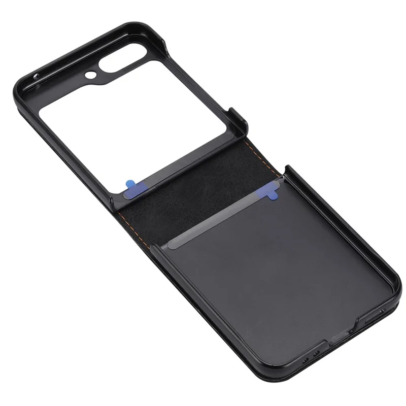 DF-05 For Samsung Galaxy Z Flip7 FE 5G / Z Flip6 5G Case PU Leather Magnetic Closure Phone Cover - Black