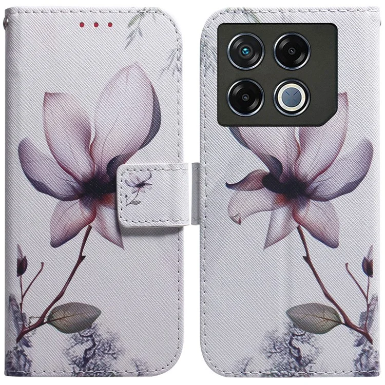 Pour Infinix GT 20 Pro 5G Étui Impression de Motifs Housse en Cuir Porte-Cartes Support - Fleurs Roses