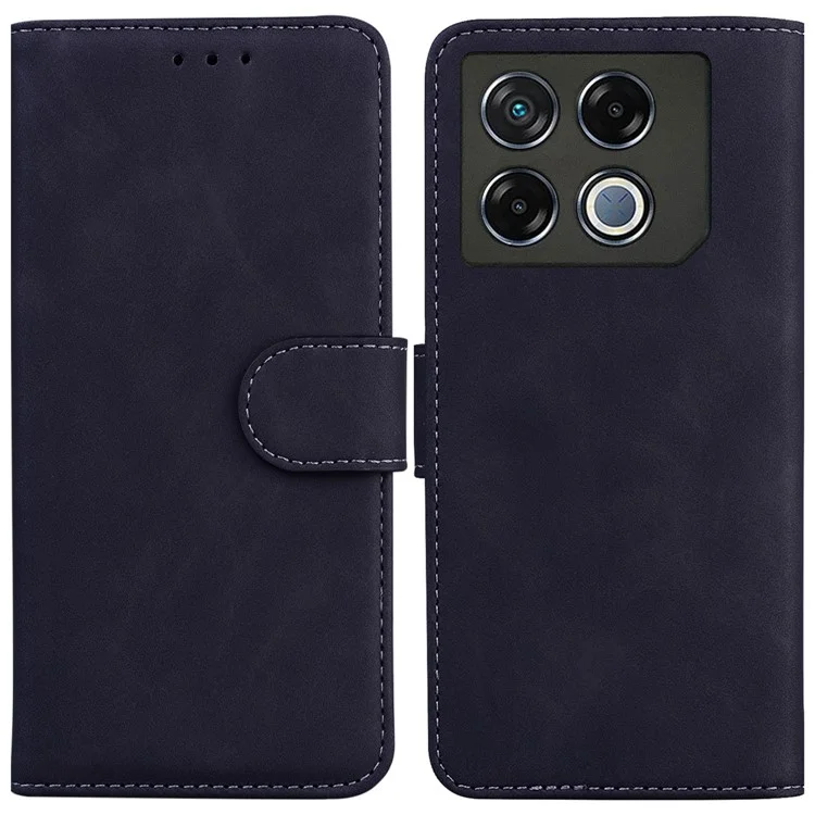 Pour Infinix GT 20 Pro 5G Étui Folio en Cuir PU Couleur Unie Housse de Téléphone - Noir