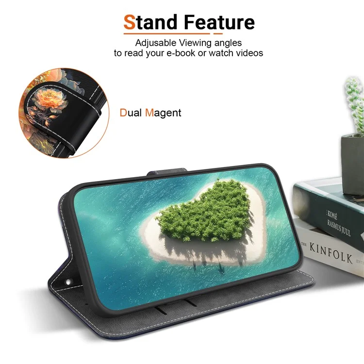 Capa de celular de couro sintético com estampa floral dourada - For Honor Magic6 Pro 5G Wallet Case