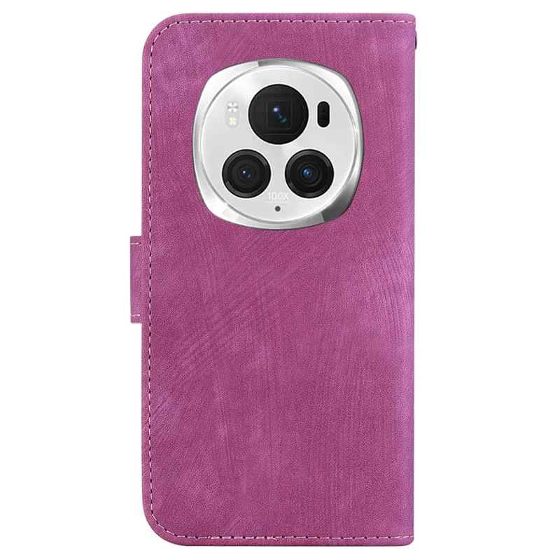 For Honor Magic6 Pro 5G Case Wallet Leather Phone Cover Cute Tiger Imprint - Rose