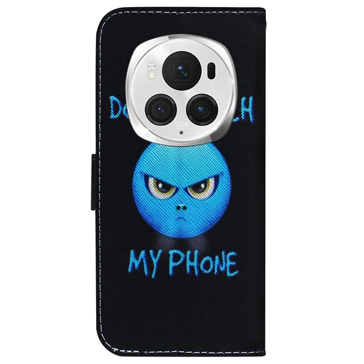 For Honor Magic6 Pro 5G Leather Case Pattern Print Wallet Phone Cover - Don't Touch My Phone
