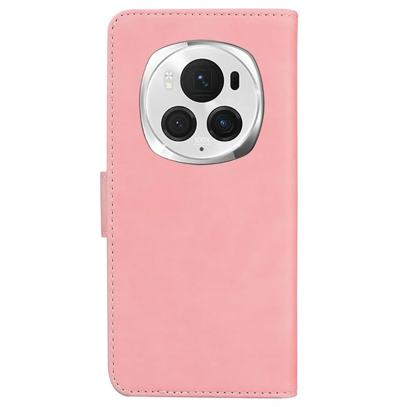 For Honor Magic6 Pro 5G Leather Wallet Case Solid Color Phone Cover - Pink