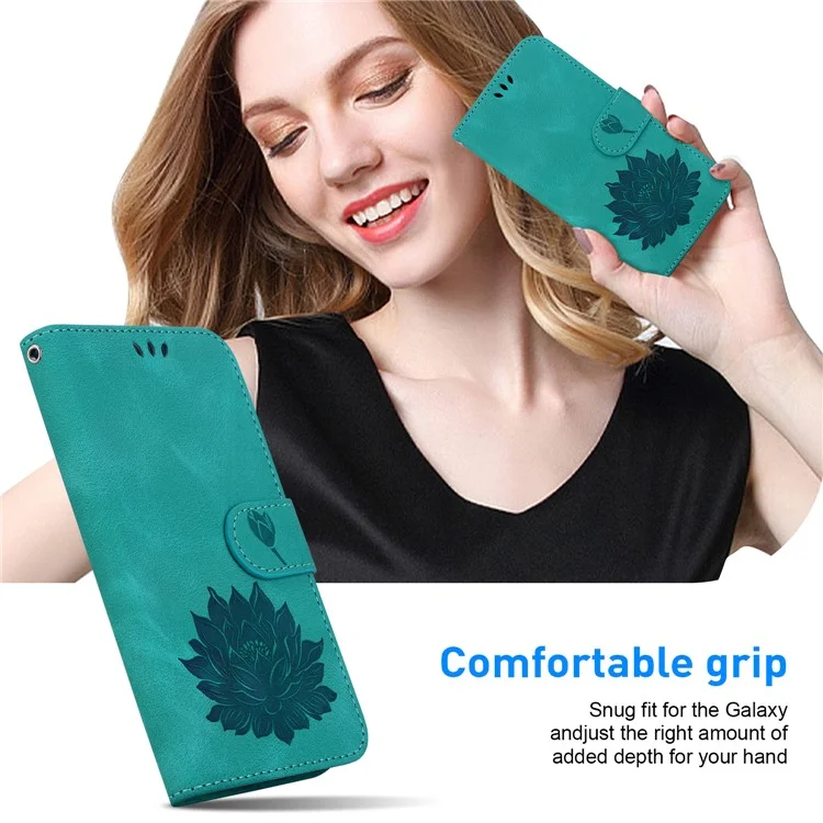Per Motorola Moto G85 5G / S50 Neo 5G Wallet Case Lotus Imprint Leather Phone Cover - Verde