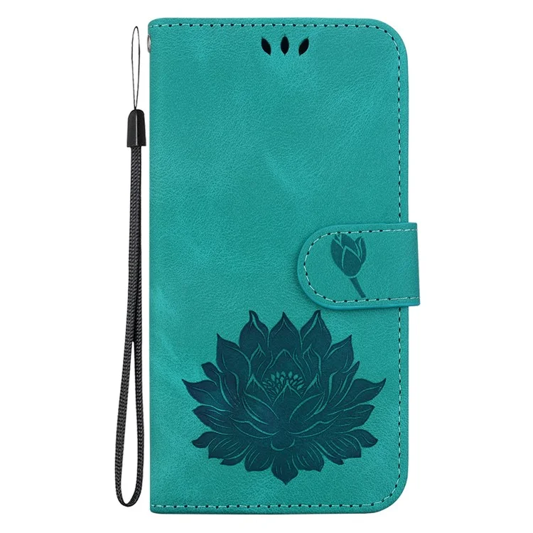 Per Motorola Moto G85 5G / S50 Neo 5G Wallet Case Lotus Imprint Leather Phone Cover - Verde