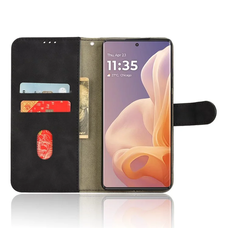 Чехол-кошелек с кожаной отделкой для Motorola Moto G85 5G / S50 Neo 5G - Черный