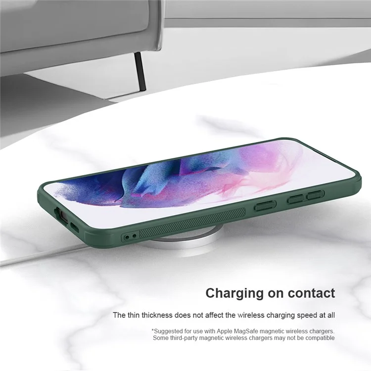 NILLKIN Super Frosted Shield Pro for Samsung Galaxy S24 FE Case PC+TPU Drop-Proof Shell Built-In Magnet Ring - Black
