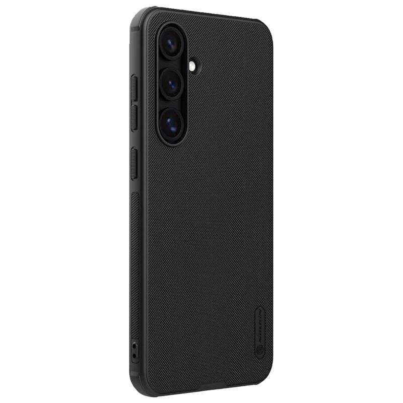 NILLKIN Super Frosted Shield Pro for Samsung Galaxy S24 FE Case PC+TPU Drop-Proof Shell Built-In Magnet Ring - Black