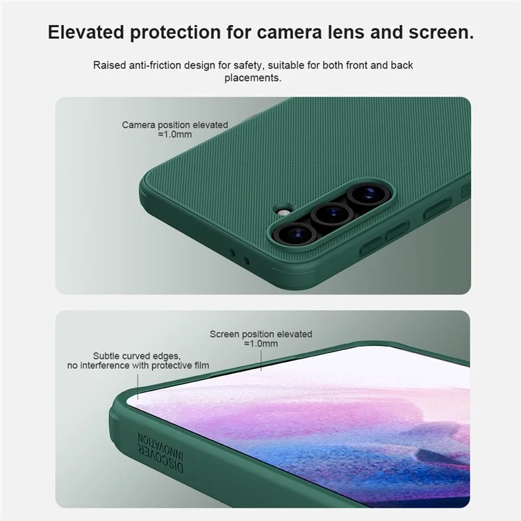 NILLKIN Super Frosted Shield Pro for Samsung Galaxy S24 FE Case PC+TPU Drop-Proof Shell - Blue