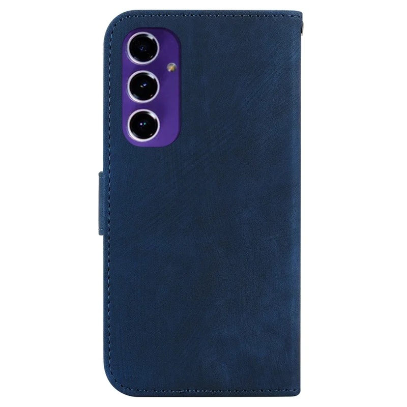 For Samsung Galaxy S24 FE Phone Stand Case Imprinted Tiger PU Leather Wallet Phone Cover - Dark Blue