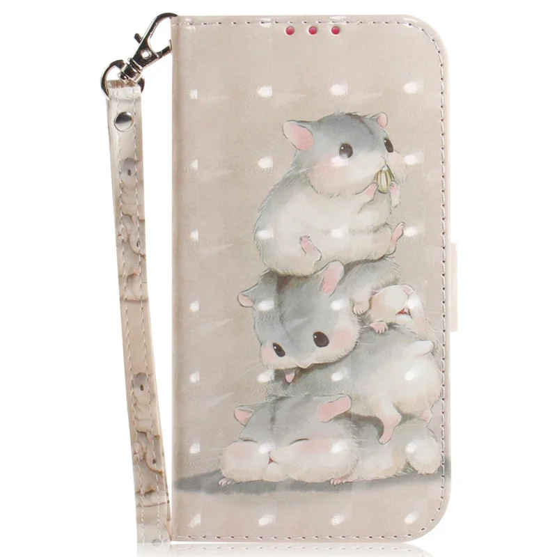 Wholesale Phone Case for Samsung Galaxy S24 FE Wallet Leather Phone Stand Cover with Pattern Printing - Stacking Squirrels