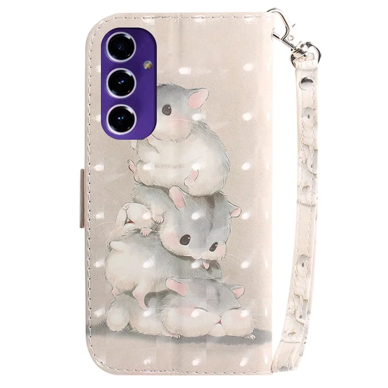Wholesale Phone Case for Samsung Galaxy S24 FE Wallet Leather Phone Stand Cover with Pattern Printing - Stacking Squirrels