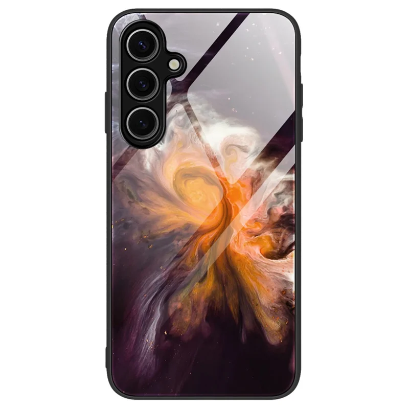 For Samsung Galaxy S24 FE Phone Case Marble Pattern Tempered Glass+PC+TPU Phone Cover - DL01