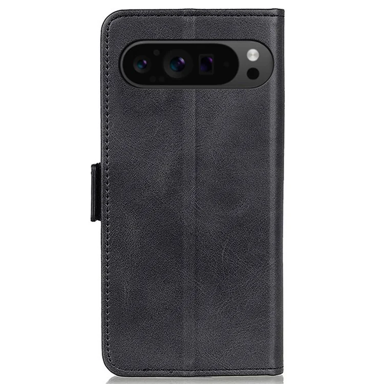 Pour Google Pixel 9 Pro XL Wholesale Phone Case Cowhide Texture PU Leather Phone Stand Cover - Black