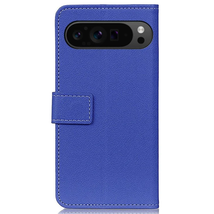 Pour Google Pixel 9 Pro XL Textured Wholesale Phone Case PU Leather Phone Stand Cover - Bleu