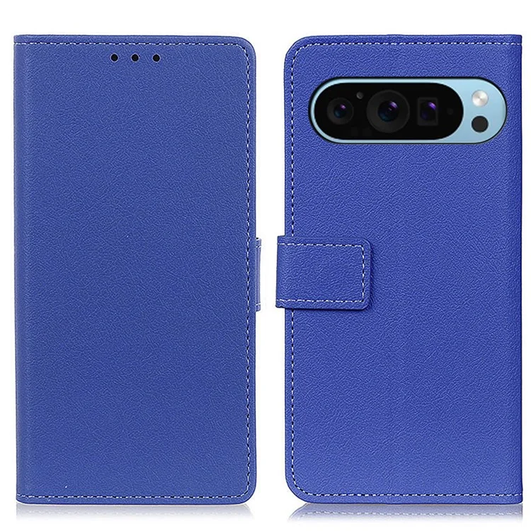 Pour Google Pixel 9 Pro / Pixel 9 Wholesale Phone Case TPU + PU Leather Shell Phone Stand Cover - Bleu