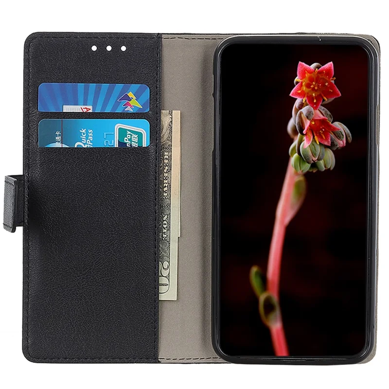 For Google Pixel 10 Pro / 10 / 9 Pro / 9 Phone Case TPU + PU Leather Shell Phone Stand Cover - Black