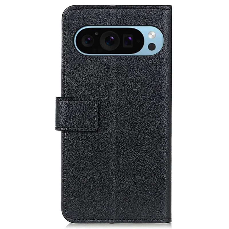 For Google Pixel 10 Pro / 10 / 9 Pro / 9 Phone Case TPU + PU Leather Shell Phone Stand Cover - Black