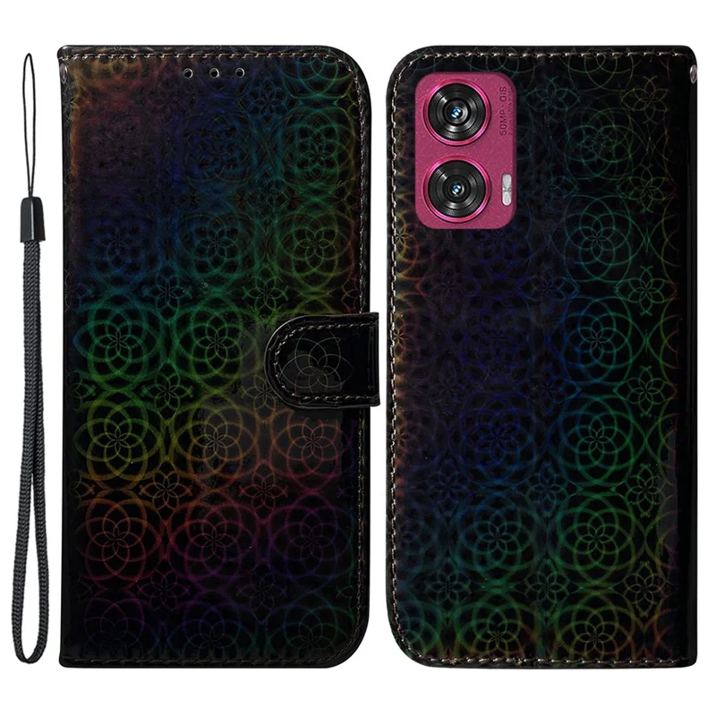 Per Motorola Edge 50 Fusion 5G Phone Case Dazzling Flower PU Leather Phone Cover - Nero