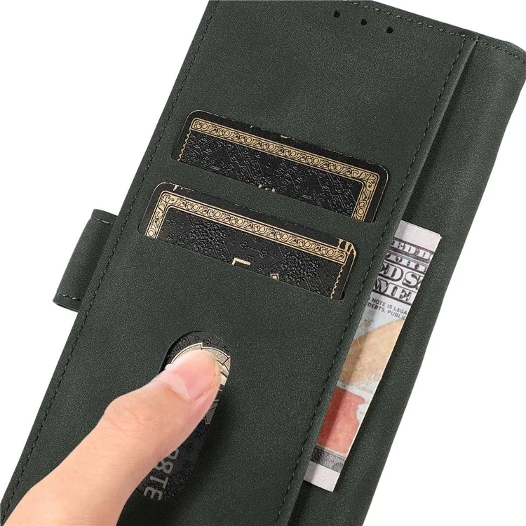 KHAZNEH For Motorola Moto G85 5G / S50 Neo 5G Wallet Case Protective PU Leather Phone Cover - Green