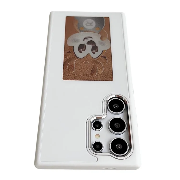 For Samsung Galaxy S23 Ultra E Ink Phone Cover 4-Color Display Pattern Customized Case - White
