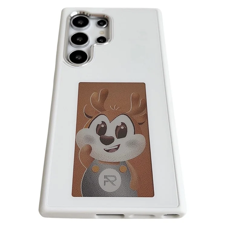 For Samsung Galaxy S23 Ultra E Ink Phone Cover 4-Color Display Pattern Customized Case - White