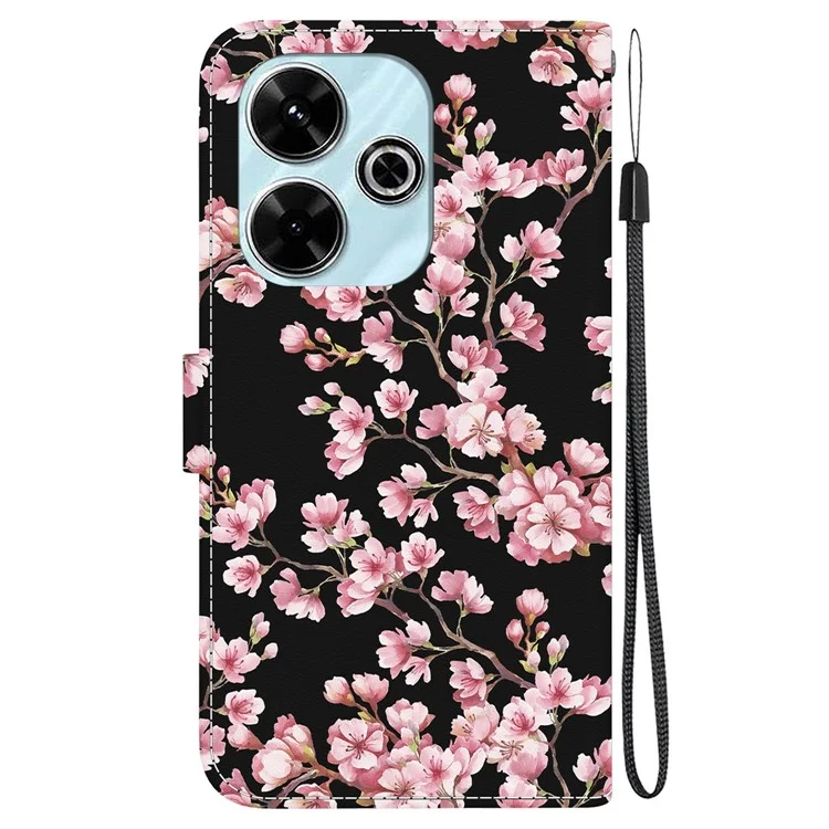 For Xiaomi Redmi 13 5G / 13 4G / Poco M6 4G Case Pattern Print PU Leather Wallet Phone Cover - Plum Blossom