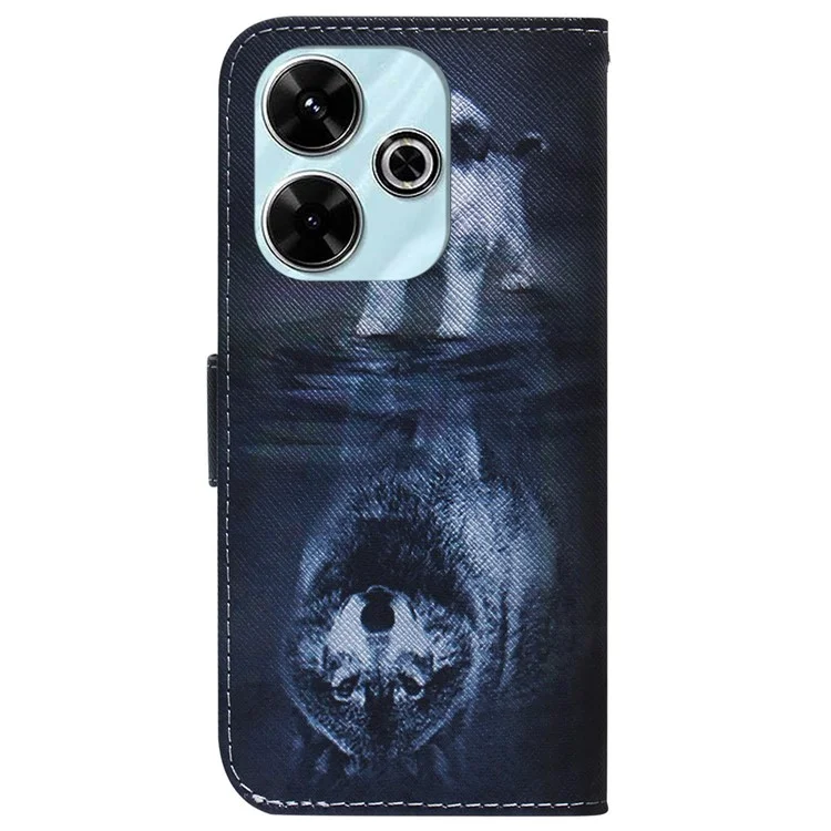 Per Xiaomi Redmi 13 5G / 13 4G / Poco M6 4G Case Pattern Print Leather Wallet Phone Cover - Cane e Lupo