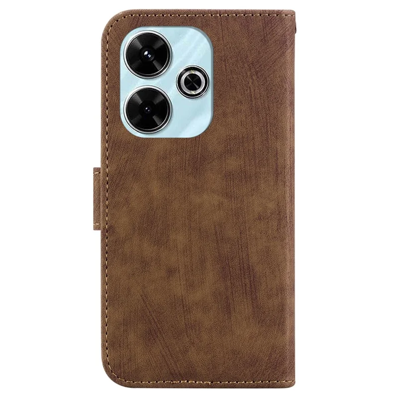 For Xiaomi Redmi 13 5G / 13 4G / Poco M6 4G Case Leather Wallet Cute Tiger Imprint Phone Cover - Brown