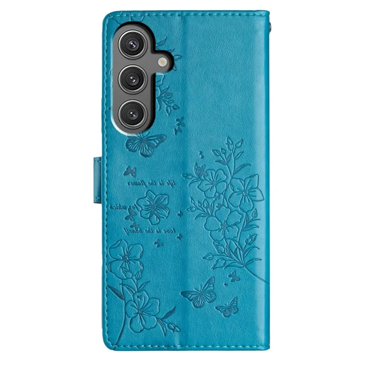 Für Samsung Galaxy A25 5G (Global) (161,0 X 76,5 X 8,3 mm) Wallet Case Imprint Leather Phone Cover - Blau