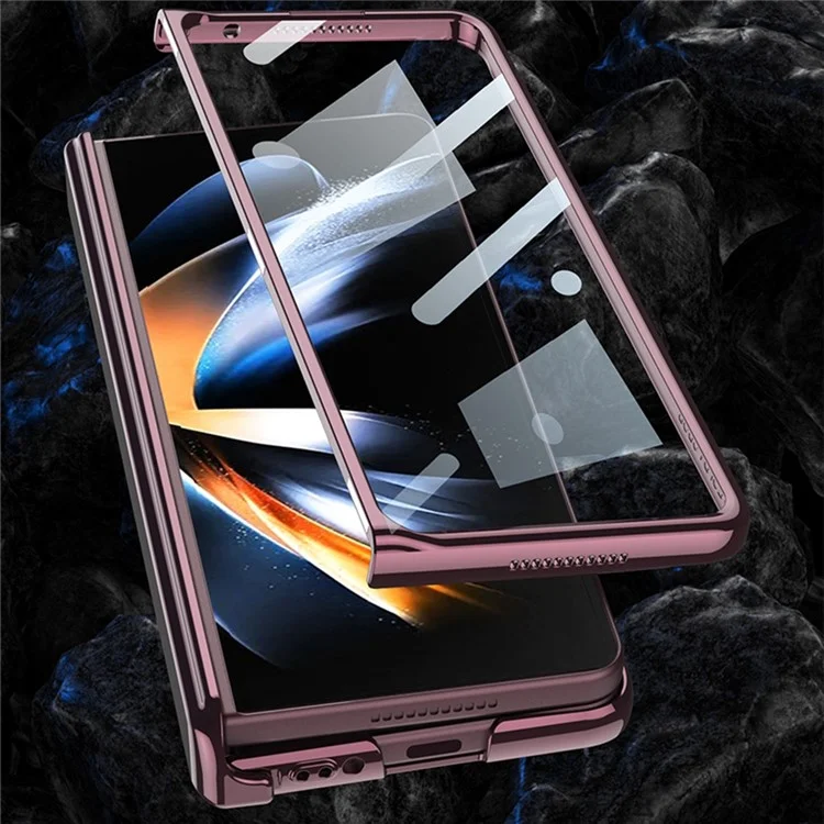 GKK Per Samsung Galaxy Z Fold4 5G Custodia Magnetica per Cerniera PC Full Protection Folding Phone Case con Pellicola Protettiva per Schermo in Vetro Temperato - Verde