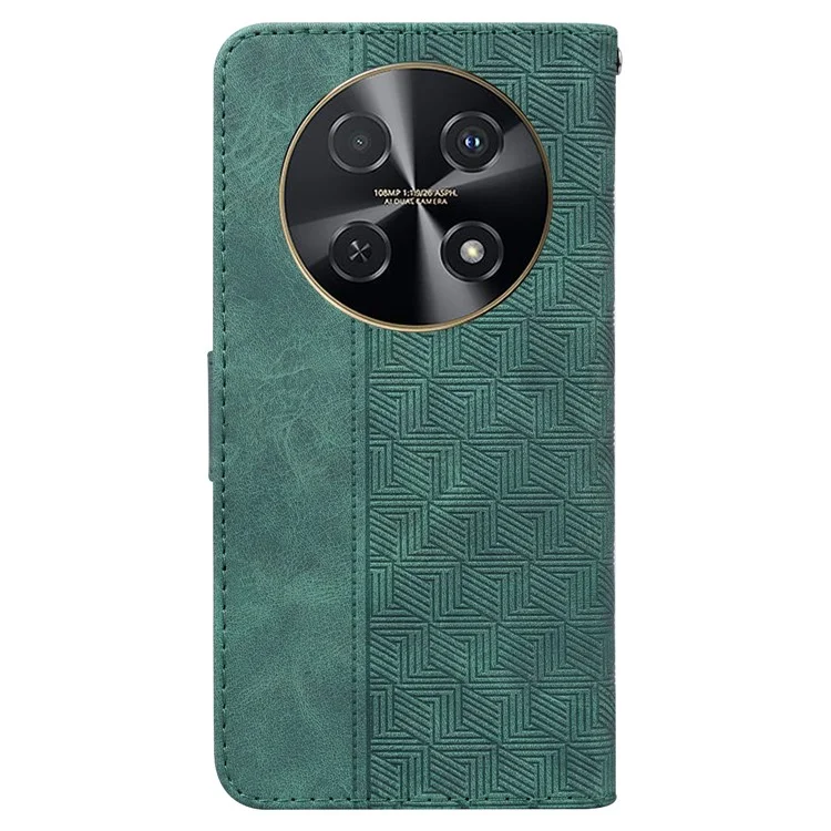 Para Huawei nova 12i 4G Case Geometria Imprint Leather Wallet Stand Cell Phone Cover - Verde