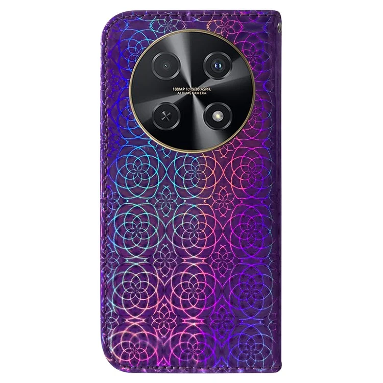 Para Huawei nova 12i 4G Case Dazzling Flower Anti-Scratch Leather Phone Cover - Roxo