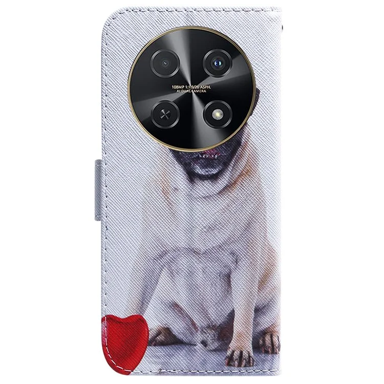 Para Huawei nova 12i 4G Capa Carteira Padrão Impressão Couro Capa de Telefone - Cachorro