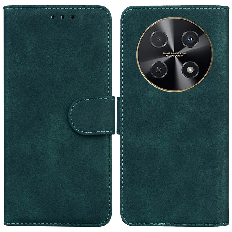 Für Huawei nova 12i 4G Leder Hülle Einfarbige Brieftasche Handyhülle - Grün