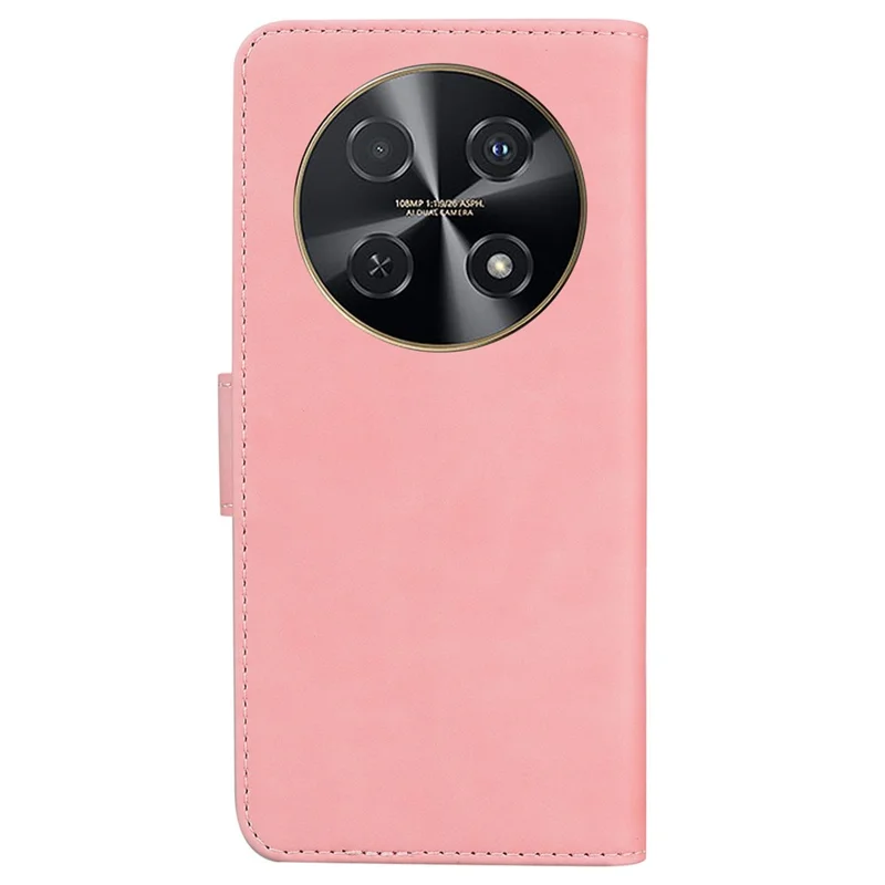 For Huawei nova 12i 4G Leather Case Solid Color Wallet Phone Cover - Pink