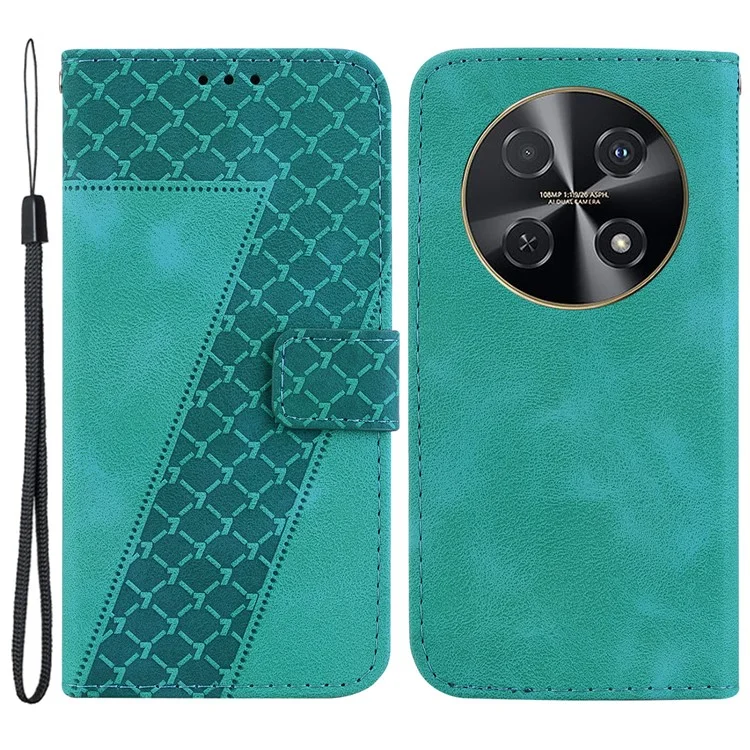For Huawei nova 12i 4G Case 7-Shaped Pattern Leather Shockproof Phone Cover - Verde