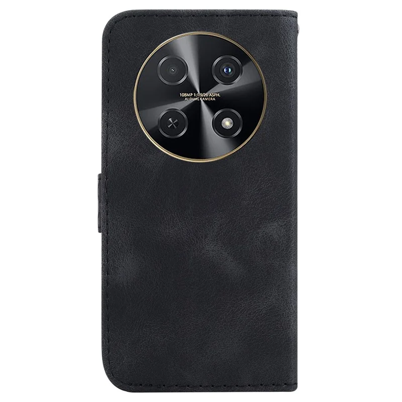 For Huawei nova 12i 4G Case 7-Shaped Pattern Leather Shockproof Phone Cover - Black