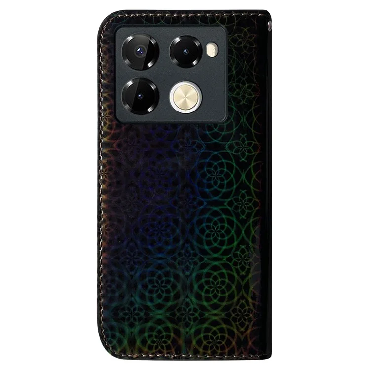 Para Infinix Note 40 Pro 5G / 40 Pro+ Funda Dazzling Flower Anti-Drop Cubierta de teléfono de cuero - Negro