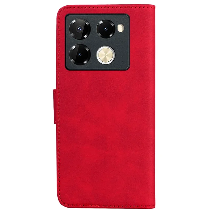 For Infinix Note 40 Pro 5G / Note 40 Pro+ Phone Case Solid Color Leather Wallet Anti-fall Cover - Red