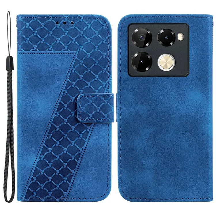 Funda para teléfono móvil Infinix Note 40 Pro+ / Note 40 Pro 5G con patrón en forma de 7 y de piel sintética, color azul