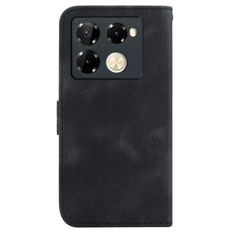 For Infinix Note 40 Pro+ / Note 40 Pro 5G Cell Phone Case 7-Shaped Pattern PU Leather Cover - Black