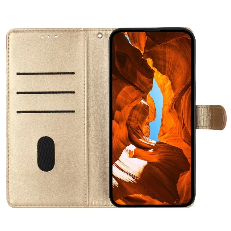 Чехол для телефона Xiaomi 13 Lite / Civi 2 5G с бабочкой и цветочным узором, кожаный бумажник - золотой
