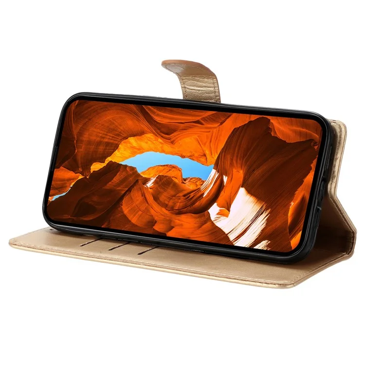 Чехол для телефона Xiaomi 13 Lite / Civi 2 5G с бабочкой и цветочным узором, кожаный бумажник - золотой